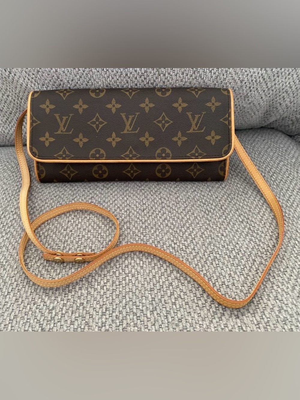 Louis Vuitton Monogram Canvas Clutch with Vachetta Trim